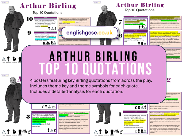 An Inspector Calls Quotes Revision Arthur Birling – EnglishGCSE.co.uk