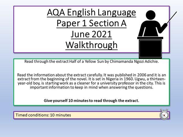 AQA English Language Paper 1 Section A Walkthrough – EnglishGCSE.co.uk