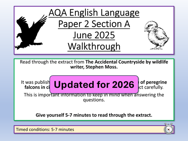 AQA English Language Paper 2 Section A June 2025 Walkthrough ...