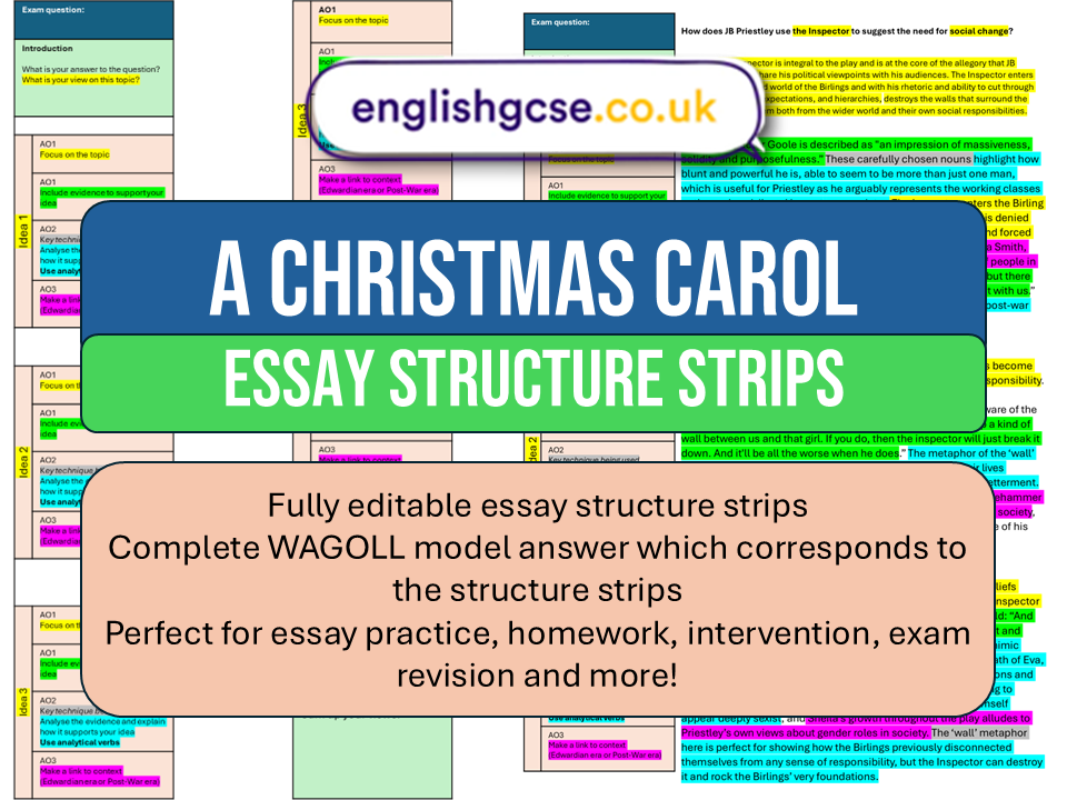 A Christmas Carol Essay Structure Strips EnglishGCSE co uk a-christmas-carol-essay-structure-strips-englishgcse-co-uk