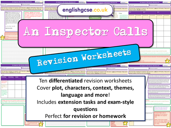 An Inspector Calls Worksheets – EnglishGCSE.co.uk