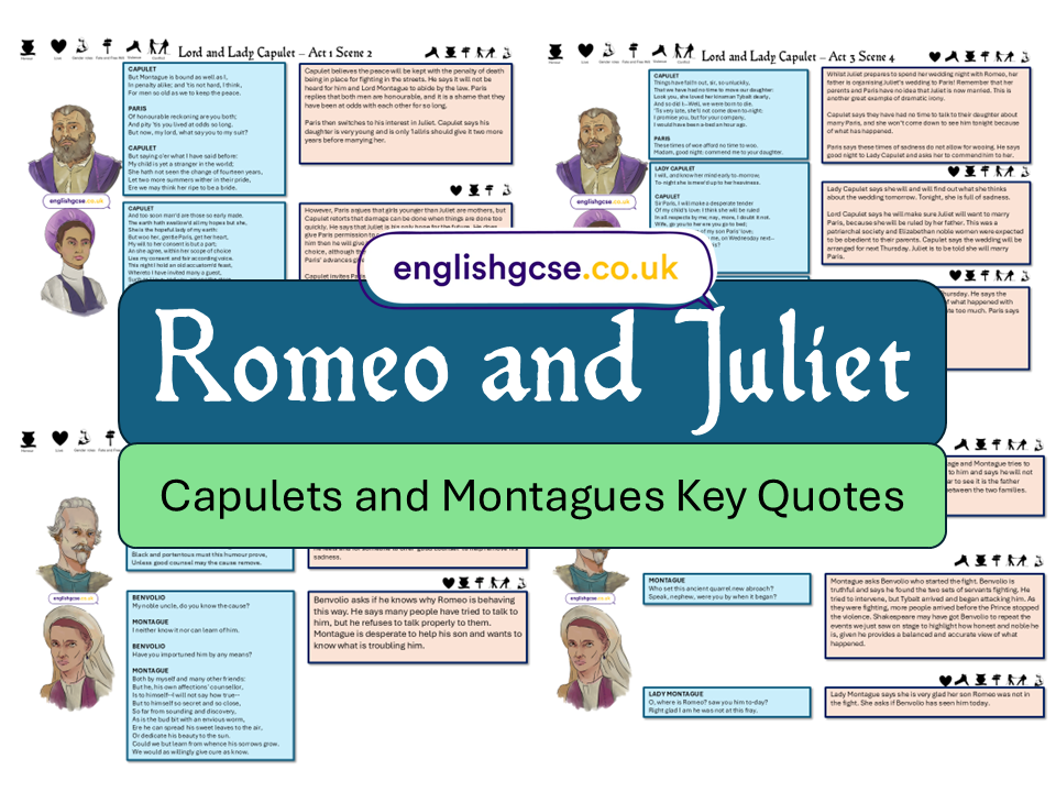 About Romeo Romeo and Juliet Capulets and Montagues – EnglishGCSE.co.uk