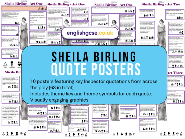 Sheila Birling An Inspector Calls Revision Posters – EnglishGCSE.co.uk