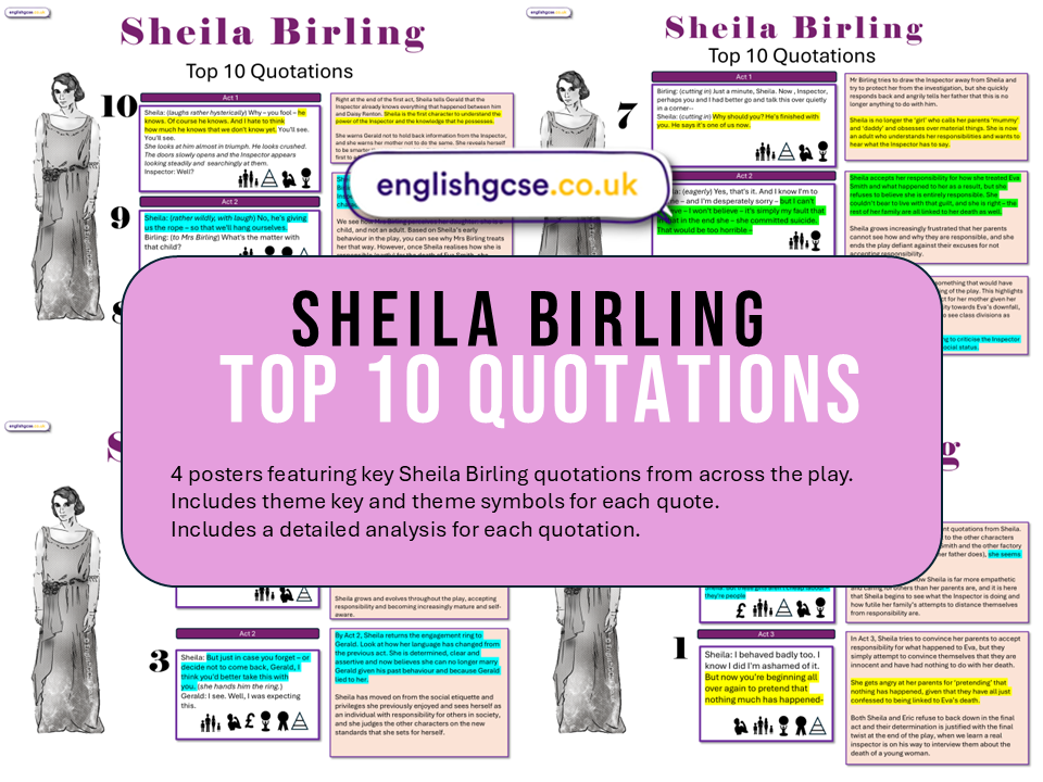 Sheila Birling An Inspector Calls Posters EnglishGCSE co uk sheila-birling-an-inspector-calls-posters-englishgcse-co-uk