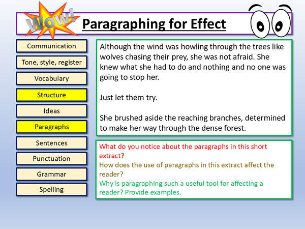 AQA English Language Paper 1 Q5/Section B Paragraphing for Effect 2026 ...