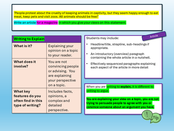 Edexcel IGCSE English Language Writing Articles – EnglishGCSE.co.uk