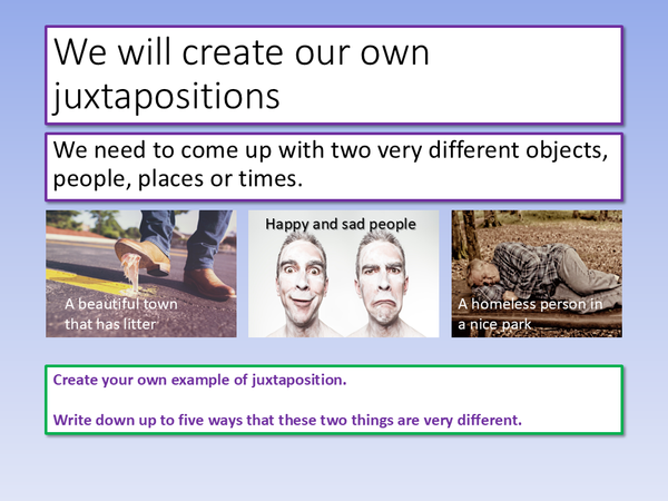 Poetry Writing KS3 Juxtaposition and Contrast – EnglishGCSE.co.uk