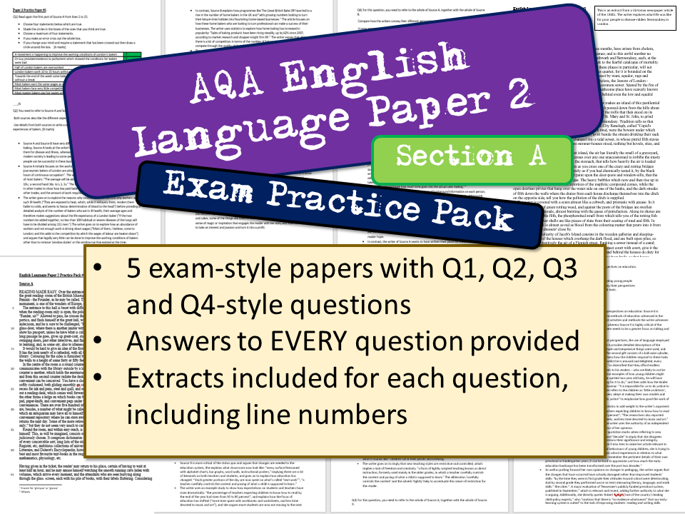 Question Two Sample Answer Updated How To Answer Question 2 Paper 1 Aqa English GCSE English