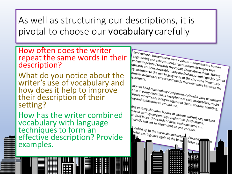 Effective Setting Example Sentence Creative Writing Setting – EnglishGCSE.co.uk