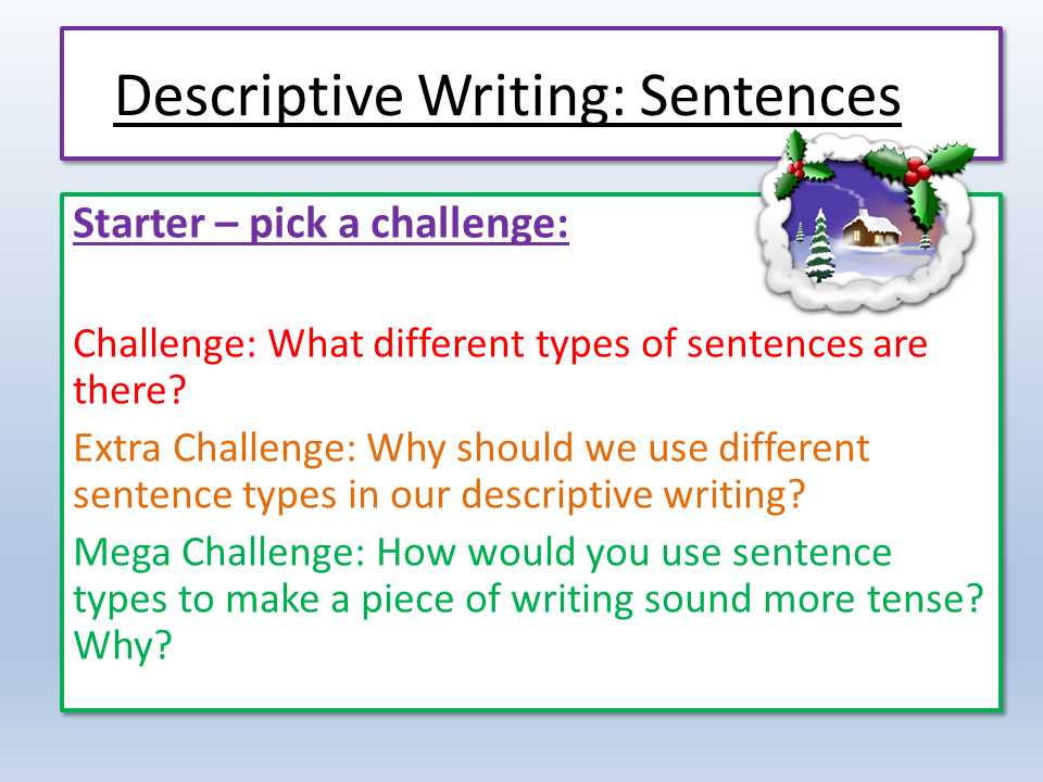 Sentence starters deals for descriptive writing