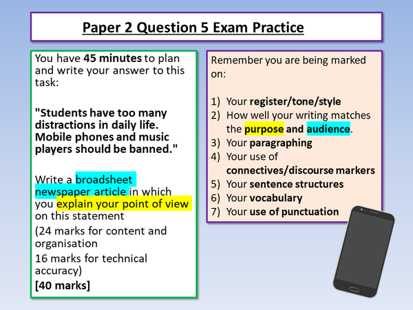 AQA English Language Paper 2 Question 5 Mock – EnglishGCSE.co.uk